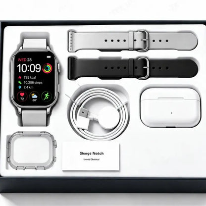2026 Adjustable Ip67-Rated Smart Watch Kit with Bluetooth Headphones, Type-C Cable, Audio Support, GPS Tracker, Bluetooth Key Tracker, VR Glasses, AI Wearable Glasses, Lavender Buds Microphone, Stable Connection for Content Creation Tools and Gadgets