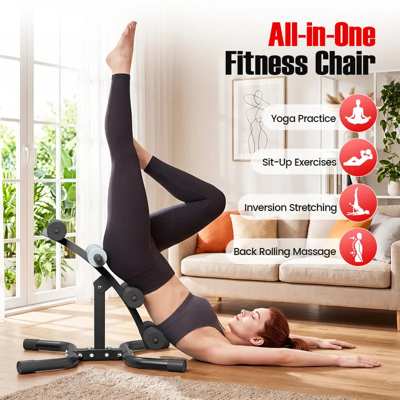 RELIFE Mini Inversion Table - Compact Steel Frame Home Workout Equipment, Unisex at Home Gym Gear, Space-Saving Back Extension Machine with Foam Rollers, 330 LBS Capacity Abdominal Core Trainer