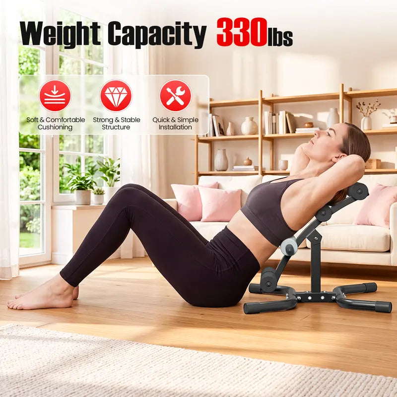 RELIFE Mini Inversion Table - Compact Steel Frame Home Workout Equipment, Unisex at Home Gym Gear, Space-Saving Back Extension Machine with Foam Rollers, 330 LBS Capacity Abdominal Core Trainer